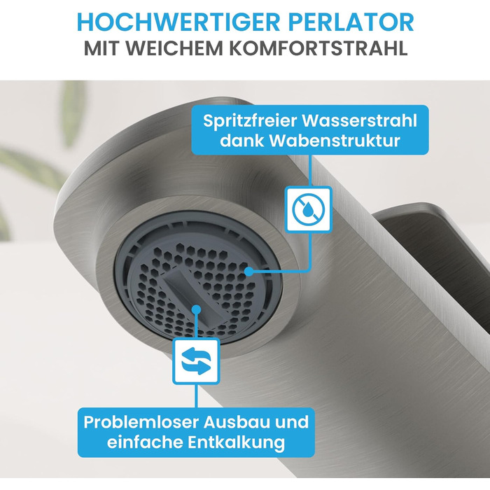 Змішувач для умивальника Bächlein Aldeya чорний матовий, з монтажним комплектом, для накладних умивальників