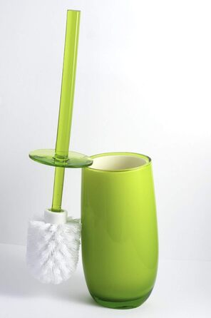 Тримач для щітки для туалету Tatkraft Repose з ударостійкого акрилу, сучасний дизайн преміум-класу, гігієнічна щітка для туалету та тримач, синій (9,5 x 8,9 x 35,29 см, зелений, тримач для щітки для туалету)