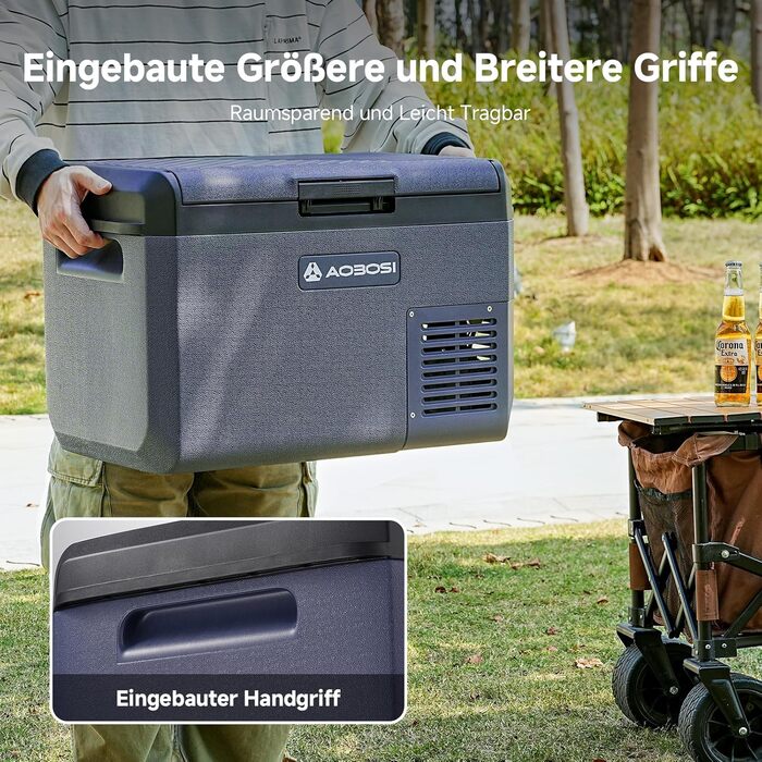 Автомобільний холодильник AAOBOSI 25л компресорний: 12/230V, -20°C до +20°C, водонепроникний (IPX4) для авто, кемпінгу, подорожей