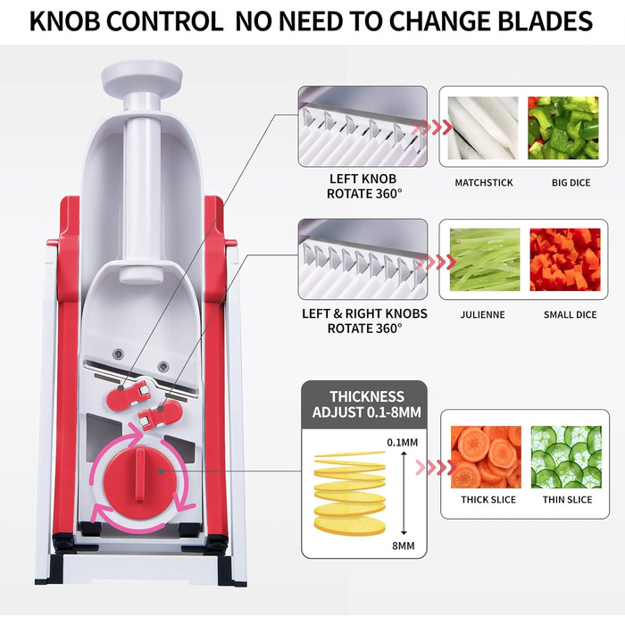 Регульований овочевий слайсер-мандліна для нарізки овочів та картоплі (рожевий)