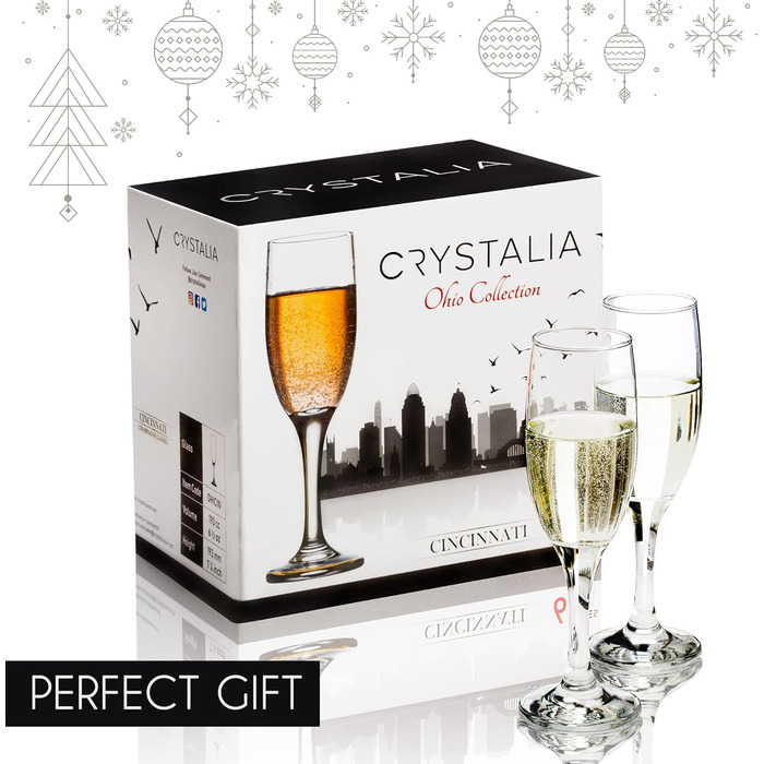 Volarium CRYSTALIA Luxus Секретні келихи 6 шт. Без свинцю, придатні для миття в посудомийній машині. Келихи для шампанського, келихи для ігристого вина, келихи для шампанського, набір келихів для шампанського, келихи для просекко