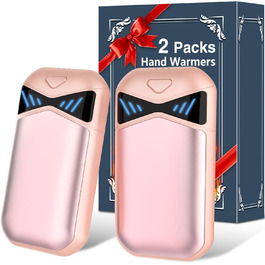 Електричні грілки для рук DDKJ 2 шт. 7000mAh з магнітом, 3 режими нагріву до 55°C, портативні, для дітей, чоловіків, жінок (рожевий)