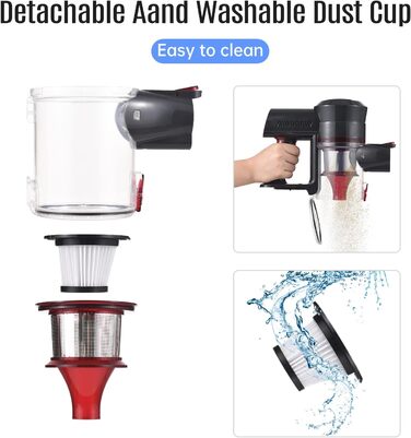 Акумуляторний пилосос Kavolet 25 KPa, 40 хв роботи, 2-в-1 для дому та авто, з насадкою для щілин та щіткою