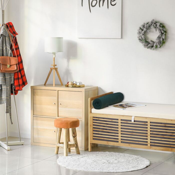 Relaxdays Бамбуковий пуф з місцем для зберігання