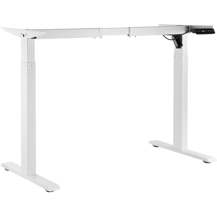 Електричний підйомний механізм для столу VEVOR з подвійним мотором, регулювання висоти 65-129 см та довжини 110-178 см, ергономічна основа для робочого місця, 3 позиції (тільки каркас), 2 мотори, білий, 70-117 см