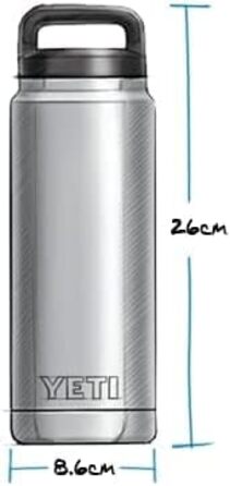 Пляшка YETI Rambler із кришкою, 26 унцій (760 мл) (сірий)