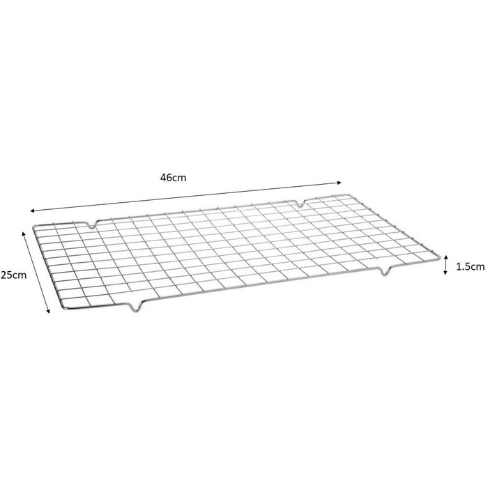 Охолоджуюча решітка для торта з антипригарним покриттям Tala, охолоджуюча решітка відмінно підходить для кексів і печива (42 x 25 см, хромована)