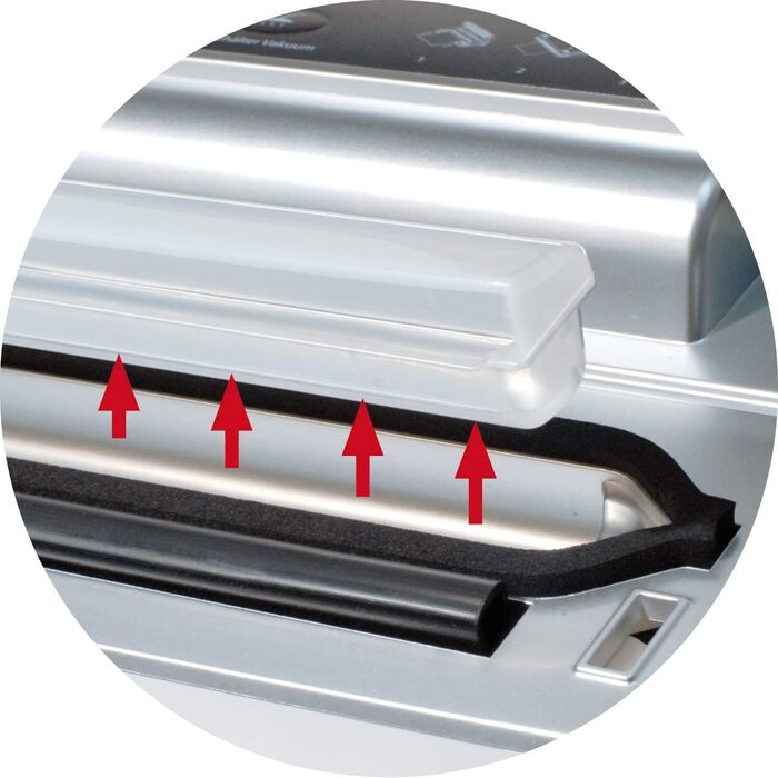 Вакууматор CASO VC200 для продуктів харчування з подвійним швом, вбудованим різаком та набором рулонів