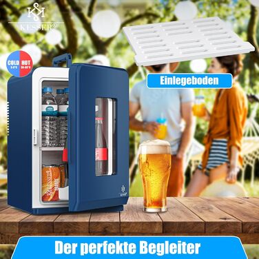 Міні холодильник KESSER® 2в1: 15 літрів, охолодження та підігрів, портативний, AC/DC, для авто, офісу, кемпінгу