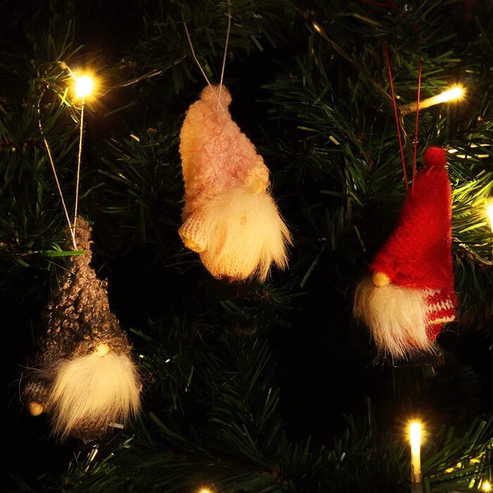 Підвіски Санта-Клауса com-four 9 шт. преміум-класу для різдвяної ялинки, чарівні підвіски у вигляді ялинкових фігурок, різдвяні прикраси (дизайн 28-плюш повсть)