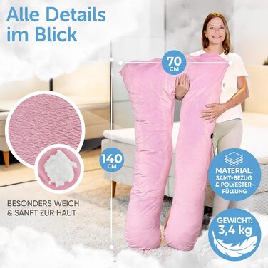 Подушка для сну на боці Lotus [З підігрівом] XXL, подушка комфорту, вагітність, подушка для годування, для кращого та здоровішого сну | (Еріка-фіолетовий)