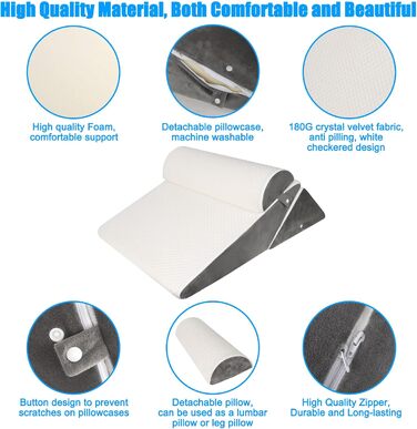 Регульована кліновидна подушка для ліжка та дивана, ортопедична подушка від рефлюксу та хропіння, підтримка спини та ніг, пінополіуретан