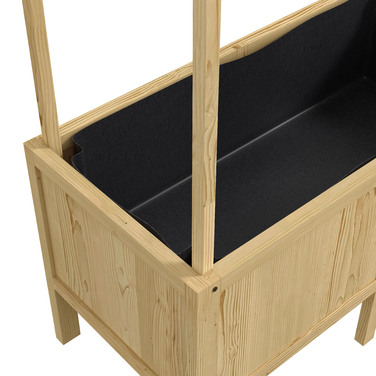 Підвищене грядка з дахом, дренажні отвори, флізелінова підкладка, стійка до погодних умов, сосна, 110x60x152 см