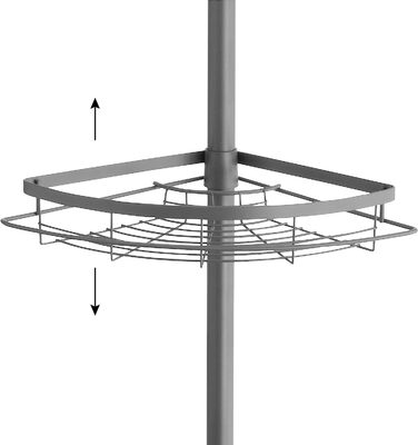 Кутова полиця для телескопа bremermann, 4 кошики, телескопічний стрижень до макс. близько 290 см (сірий)
