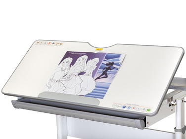 Дитячий стіл Mealux Vancouver Multicolor з полицею S50 (арт. BD-620 W/G MC + S50 WG)