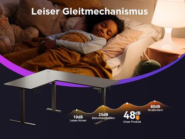 Електричний кутовий стіл WALKINGDESK 160 x 140 см з регулюванням висоти, чорний. Стіл для офісу, геймінгу та дому з кабелеуправлінням