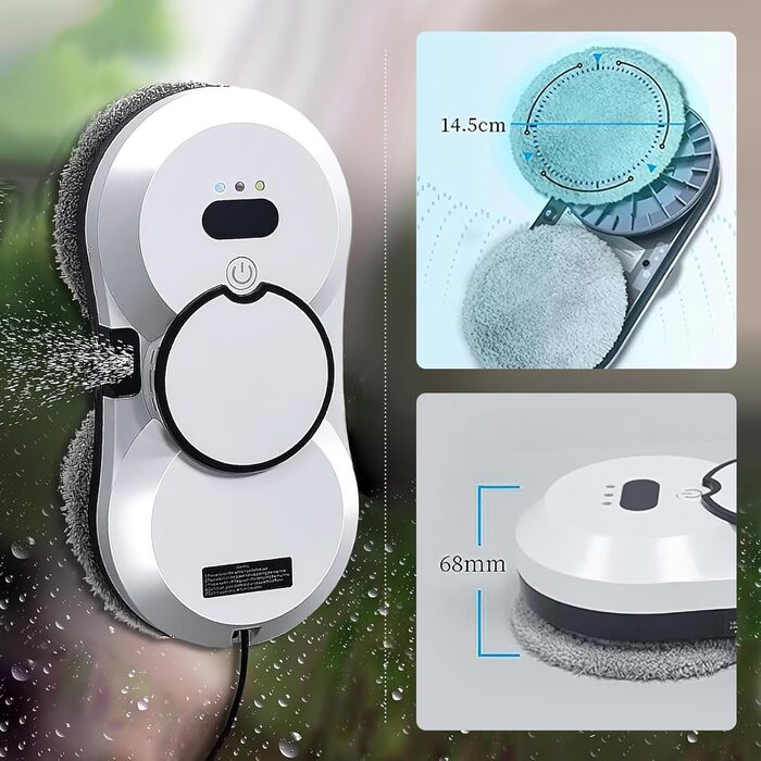 Робот для миття вікон, 5600Pa, 3 режими очищення, інтелектуальна навігація, автоматичний мийник вікон для гладких поверхонь