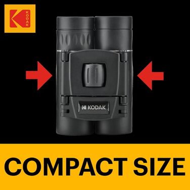 Бінокль KODAK BCS200, компактний, 8-кратне збільшення, 126 м/1000 м, з ременем і чохлом, чорний