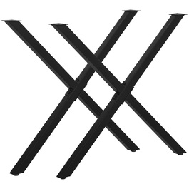 2 шт. металеві ніжки для столу, підставка для обіднього столу, письмового столу, журнального столика, металевий каркас у формі X, чорний колір, 72 см