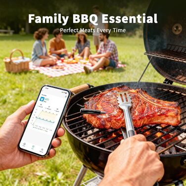 Bluetooth термометр для м'яса Luvan: бездротове підключення, IP67, для BBQ, гриля, духовки та фритюрниці