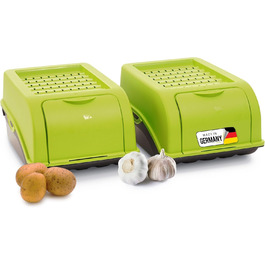 Короб для картоплі Novaliv | 2 шт по 5 л | Зелений | Контейнер для овочів та фруктів | Складний ящик для картоплі, цибулі, моркови | Свіжий зберігання