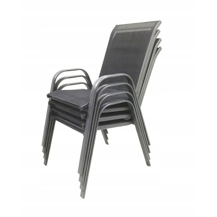 Комплект садових меблів із металу Kontrast, сірий, 7 предметів