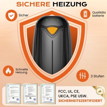 Електричний нагрівач для рук, 2 шт., 5200 mAh, USB, 3 режими нагріву, до 50°C, для активного відпочинку, кемпінгу, полювання
