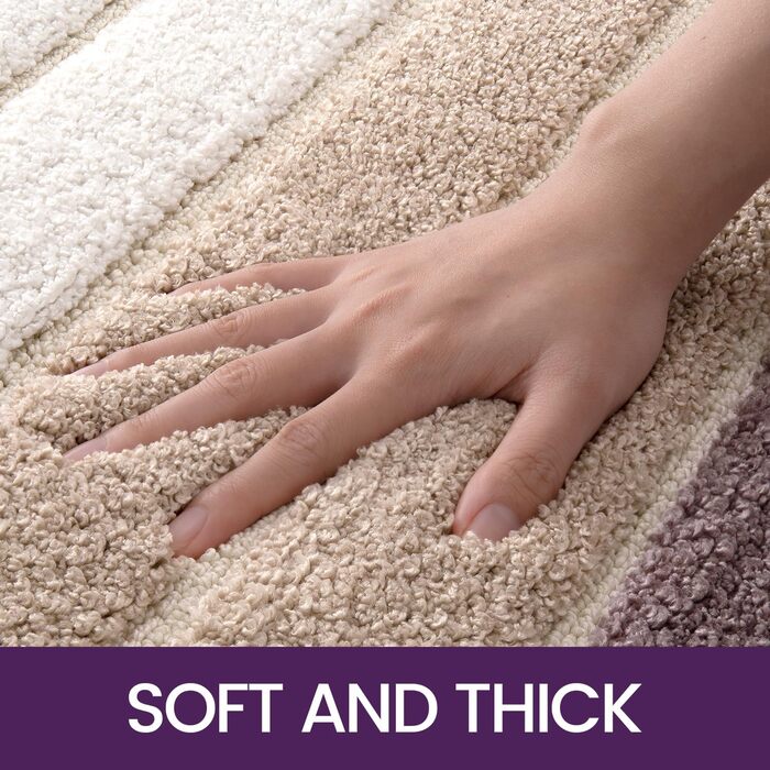 Дексі 2 шт. килимок для ванної кімнати, антиковзний, 40 x 60 см, м'який, швидковисихаючий, для ванної, душу, ванни (2 шт., бежевий)