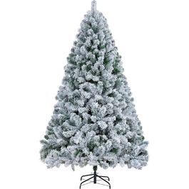 Штучна ялинка Yaheetech зі снігом 183 см (діаметр 120 см), 820 гілок, з металевим підставкою, швидкий монтаж, складана конструкція для Нового року