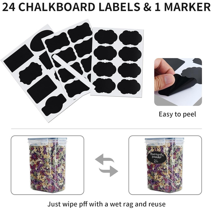 Набір контейнерів для зберігання SOSINYA 24 шт. з кришкою, герметичні, для кухні, BPA-free