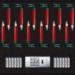 Набір декоративних LED-свічок Lumix® SuperLight Mini Metallic Red для ялинки, 12 шт, теплий білий, з пультом ДУ, таймер 4год, 9см, 75546