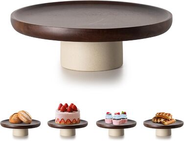 Підставка для тортів CEEFU Rustikaler з акацієвого дерева, 22.9 см, натуральний колір, для весільних тортів та десертів