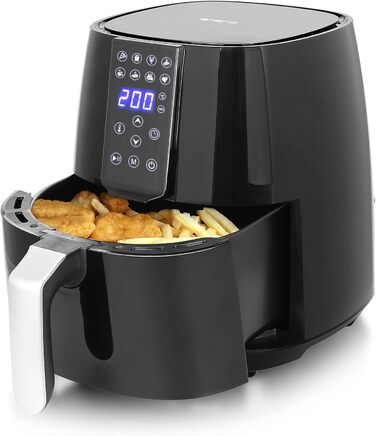 Цифрова SmartFryer Emerio AF-126668, фритюрниця, фритюрниця, смаження у фритюрі гарячим повітрям без додаткової олії, XL, об'єм 3,8 л, Cool Touch, без бісфенолу А, швидке нагрівання, 1450 Вт