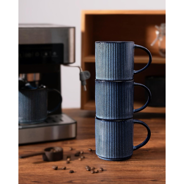 Набір тарілок Star 12 предметів для 4 осіб, керамічний посуд, стійкий до подряпин, для мікрохвильовки та посудомийної машини (Небесно-блакитний, чашки 355 мл, 6 шт.)