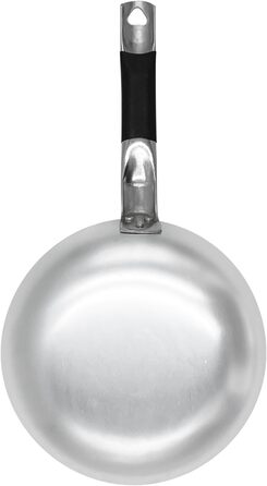 Індукційна потайна головка Висота, виготовлена з алюмінію, товщина 5 мм, з трубчастою ручкою з нержавіючої сталі Холодний, сріблясто-сріблястий/чорний (24 см)