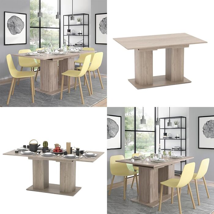 Розсувний обідній стіл Vicco Dix, шпон дуба Goldkraft, 140 x 90 см