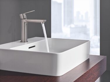 Змішувач для ванної кімнати GROHE Lineare, економічний, нержавіюча сталь, 18 см, з витяжною системою, XS