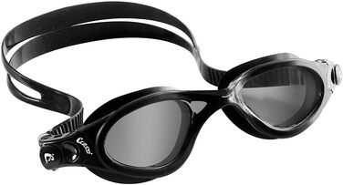 Маленькі окуляри Cressi Swim Flash Силіконові окуляри для плавання із захистом від ультрафіолету (чорні/сріблясті з тонованою лінзою)