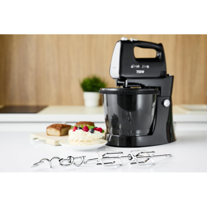 Кухонний комбайн MPM MMR-16Z з обертовою чашею 3,4 л, BPA free, 5 швидкостей + Turbo, міцні гачки та шнек з нержавіючої сталі, білий, 750W.