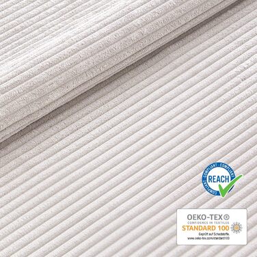 Набір з 2 стільців для їдальні B&D home® Vicky – оббивка з тканини Cord, сірий колір, ергономічна спинка, дерев'яні ніжки, дизайн модерн-кантрі для кухні, їдальні та вітальні