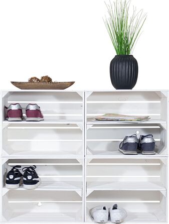 Полиця для взуття Kistenkolli 8 рівнів, для зберігання взуття, на 16 пар взуття (біла)
