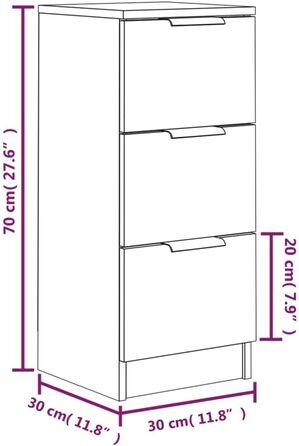 Комод сервант Credenza Шафа Копчений Дуб 30x30x70см Інженерна деревина