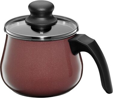 Каструля WMF Fusiontec Mineral Milchtopf з кришкою Gladeckel 12 см, для приготування молока, індукційна, з високотехнологічної кераміки, термостійка, стійка до подряпин (червона)