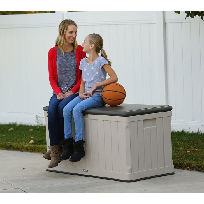 Садовий ящик для зберігання Lifetime 60089, 127x64x67 см, коричневий, стійкий до УФ-випромінювання