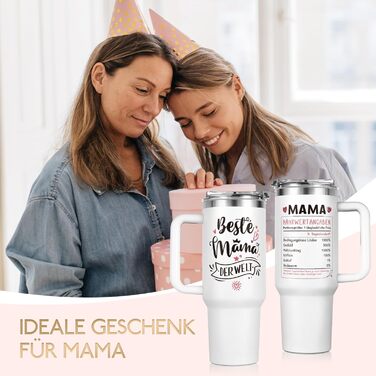Термокружка 40oz з кришкою та трубочкою - подарунок мамі на день народження, на Різдво, від дочки/сина