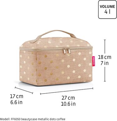 Набір Reisenthel Beautycase: косметичка та сумка-органайзер (Metallic Dots Coffee)