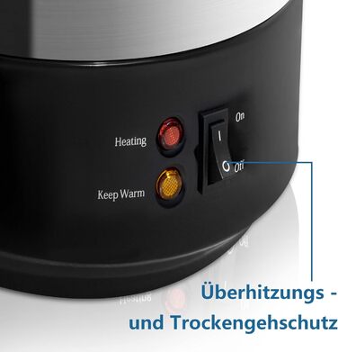 Глювайнер Ribelli 22L з нержавіючої сталі: дозатор гарячих напоїв, регулювання температури 30-100°C, також як пароварка