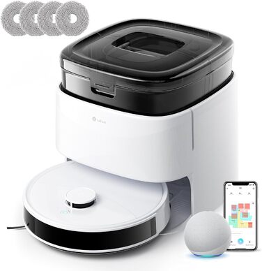 Робот-пилосос Lefant M3 з функцією миття, 12000Pa, LiDAR-навігація, білий