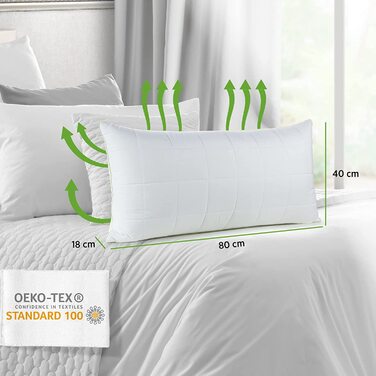 Подушка Vitapur 40x80 см, комплект з 4 Base Регульована подушка Для всіх положень сну Знімна пломба 4 шт. 40x80 см, Середньо-м'яка основа 40x80 Середня 4