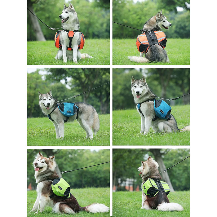 Сідельна сумка ifeunion для собак з Пойестера, для подорожей, кемпінгу, піших прогулянок, сідельна сумка для собак середнього і великого розміру (Середня, синя)